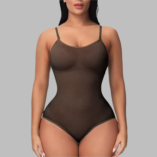 Super Sale V Neck Spaghetti Strap Bodysuit Compression Body Suits Open Crotch Shapewear Slimming Body Shaper Smooth Out Bodysuit