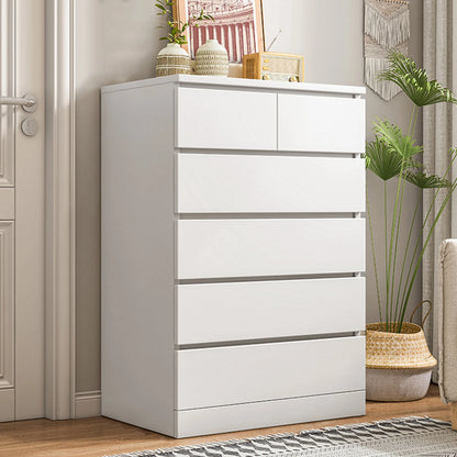 Dresser, Dresser for Bedroom, White Dresser with 6 Wood Large Drawers, Dressers & Chests of Drawers with Large Organizer, Tall D