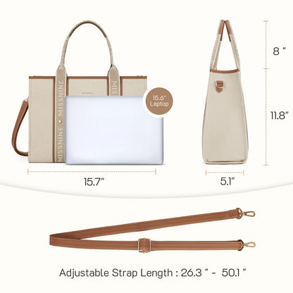 Missnine Canvas Laptop Tote Bag